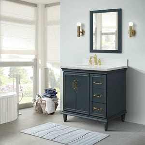 Bellaterra Dark Gray 37" Single Vanity w/ Counter Top and Left Sink-Left Door 400800-37L-DG