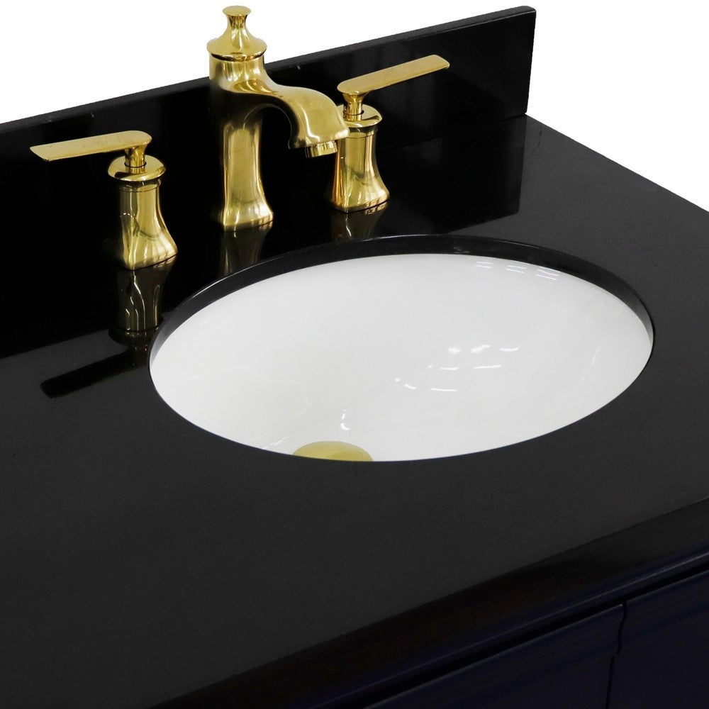 Bellaterra Blue 37" Single Vanity w/ Counter Top and Right Sink-Right Door 400800-37R-BU-BGOR