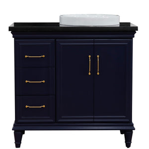 Bellaterra Blue 37" Single Vanity w/ Counter Top and Right Sink-Right Door 400800-37R-BU-BGRDR