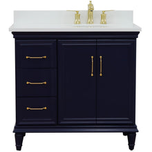 Load image into Gallery viewer, Bellaterra Blue 37&quot; Single Vanity w/ Counter Top and Right Sink-Right Door 400800-37R-BU-WEOR