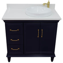Load image into Gallery viewer, Bellaterra Blue 37&quot; Single Vanity w/ Counter Top and Right Sink-Right Door 400800-37R-BU-WERDR