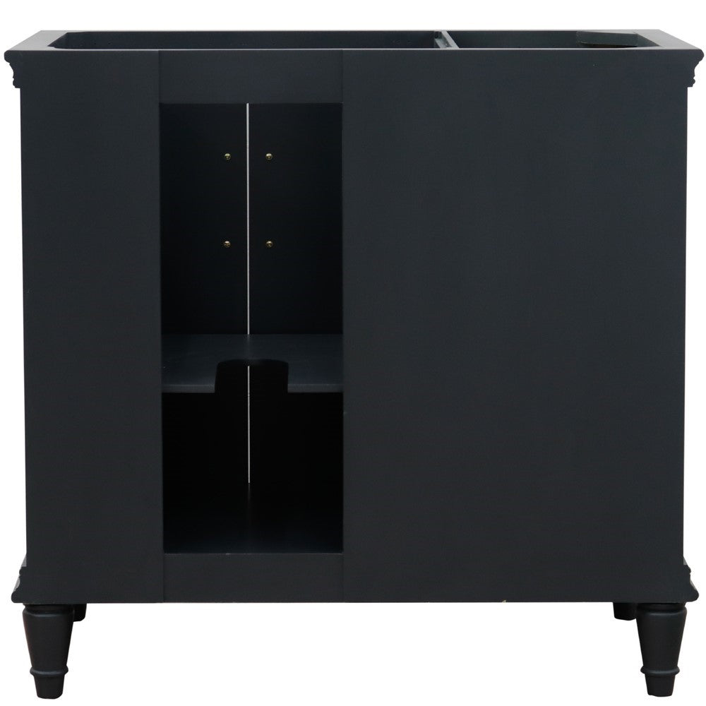 Bellaterra Dark Gray 37" Single Vanity w/ Counter Top and Right Sink-Right Door 400800-37R-DG-BGOR