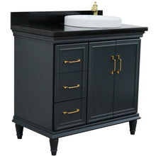 Load image into Gallery viewer, Bellaterra Dark Gray 37&quot; Single Vanity w/ Counter Top and Right Sink-Right Door 400800-37R-DG-BGRDR