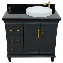 Load image into Gallery viewer, Bellaterra Dark Gray 37&quot; Single Vanity w/ Counter Top and Right Sink-Right Door 400800-37R-DG-BGRDR