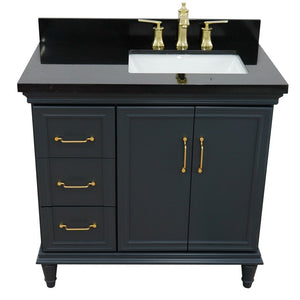 Bellaterra Dark Gray 37" Single Vanity w/ Counter Top and Right Sink-Right Door 400800-37R
