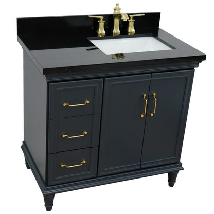 Bellaterra Dark Gray 37" Single Vanity w/ Counter Top and Right Sink-Right Door 400800-37R