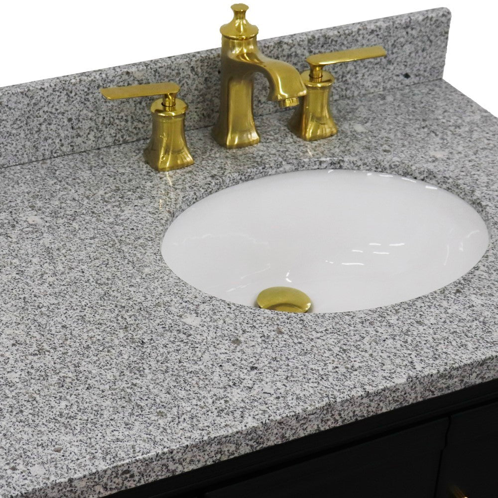 Bellaterra Dark Gray 37" Single Vanity w/ Counter Top and Right Sink-Right Door 400800-37R-DG-GYOR