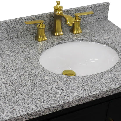 Bellaterra Dark Gray 37" Single Vanity w/ Counter Top and Right Sink-Right Door 400800-37R-DG-GYOR