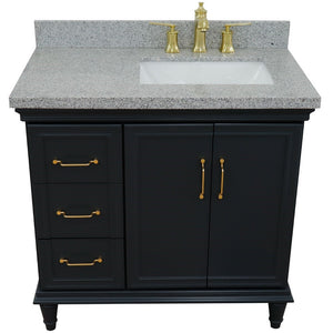 Bellaterra Dark Gray 37" Single Vanity w/ Counter Top and Right Sink-Right Door 400800-37R-DG-GYRR