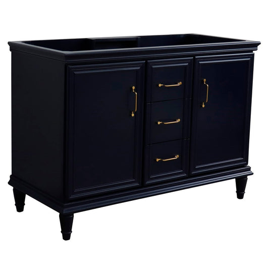 Bellaterra 48" Double Vanity - Cabinet Only 400800-48D-BU-DG-WH, Blue, Front