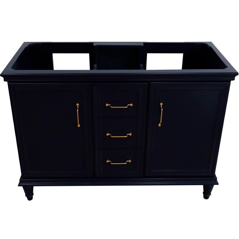 Bellaterra 48" Double Vanity - Cabinet Only 400800-48D-BU-DG-WH, Blue, Front