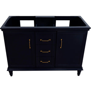 Bellaterra 48" Double Vanity - Cabinet Only 400800-48D-BU-DG-WH, Blue, Front
