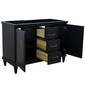 Bellaterra 48" Double Vanity - Cabinet Only 400800-48D-BU-DG-WH, Dark Gray, Open