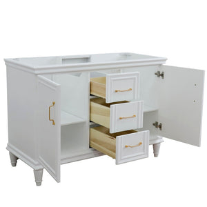 Bellaterra 48" Double Vanity - Cabinet Only 400800-48D-BU-DG-WH, White, Open