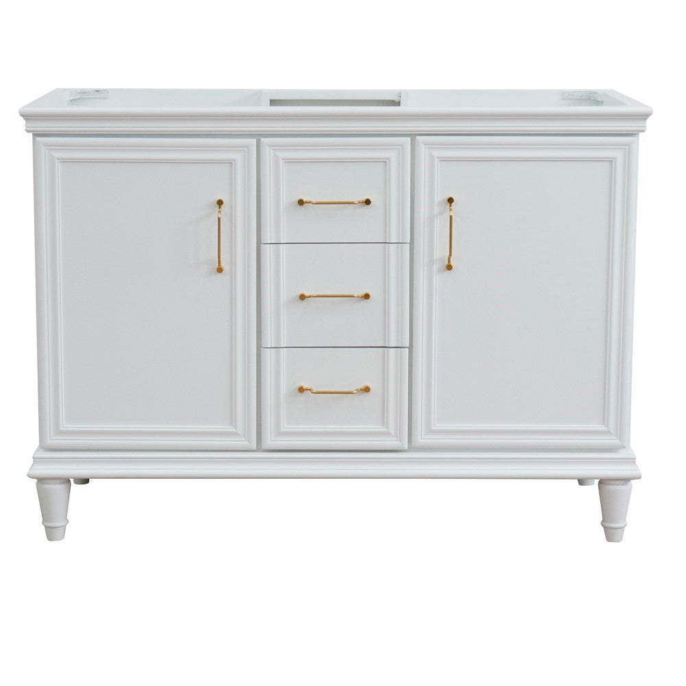 Bellaterra 48" Double Vanity - Cabinet Only 400800-48D-BU-DG-WH, White, Front