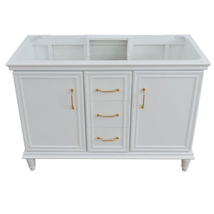 Bellaterra 48" Double Vanity - Cabinet Only 400800-48D-BU-DG-WH, White, Front