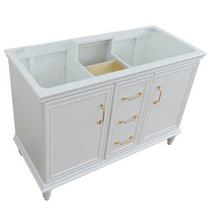 Bellaterra 48" Double Vanity - Cabinet Only 400800-48D-BU-DG-WH, White, Top View