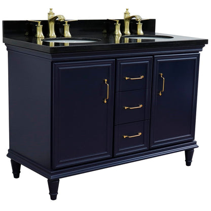 Bellaterra Forli 49" Freestanding Double Vanity with Counter Top and Sink Blue Finish 400800-49D-BU