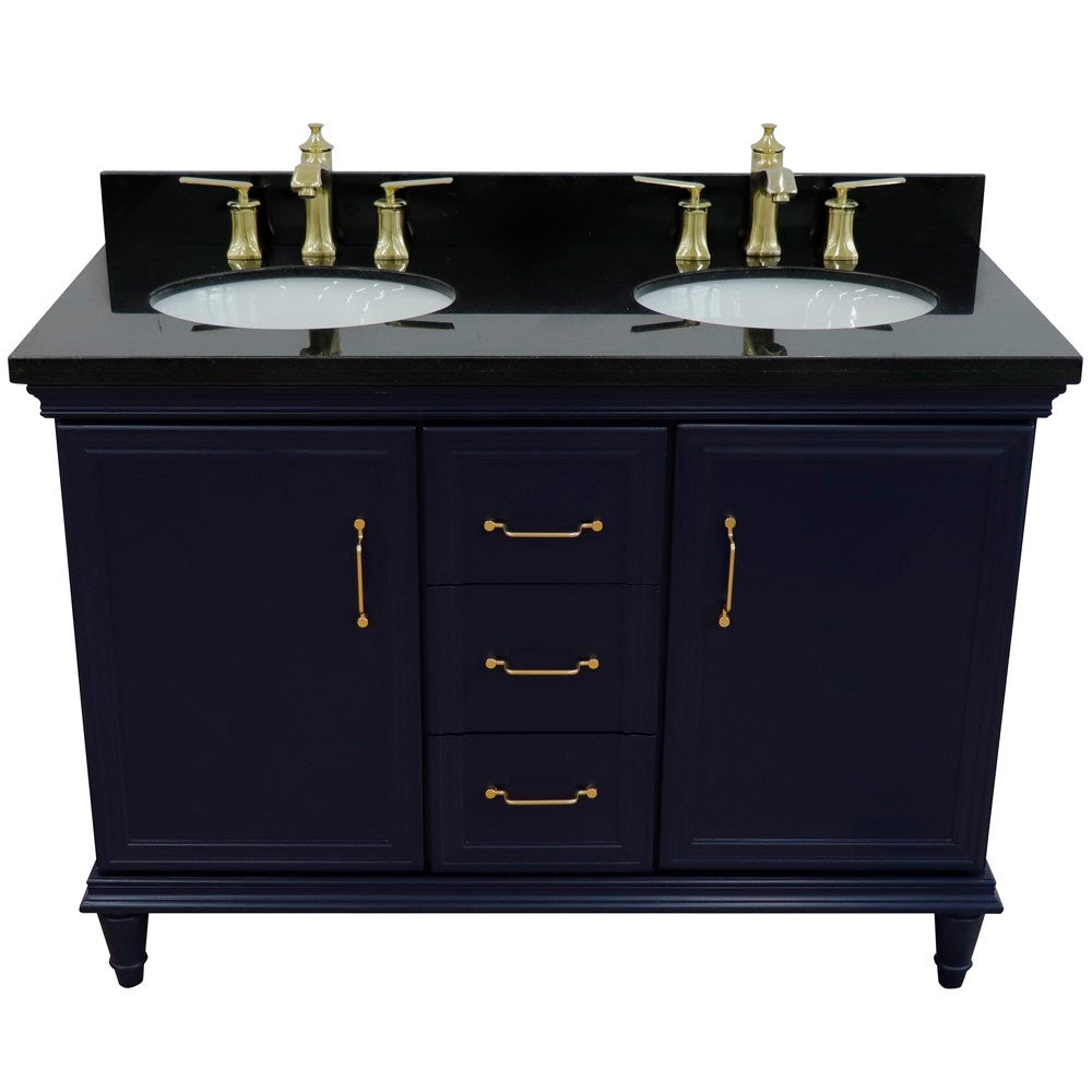 Bellaterra Forli 49" Freestanding Double Vanity with Counter Top and Sink Blue Finish 400800-49D-BU