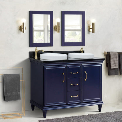 Bellaterra Forli 49" Freestanding Double Vanity with Counter Top and Sink Blue Finish 400800-49D-BU