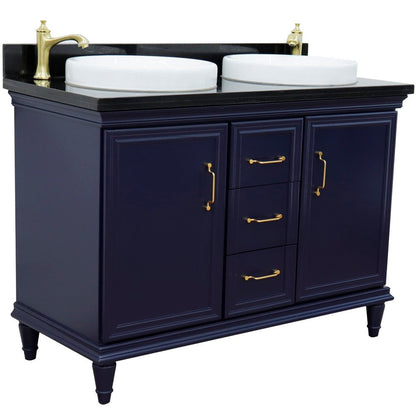 Bellaterra Forli 49" Freestanding Double Vanity with Counter Top and Sink Blue Finish 400800-49D-BU