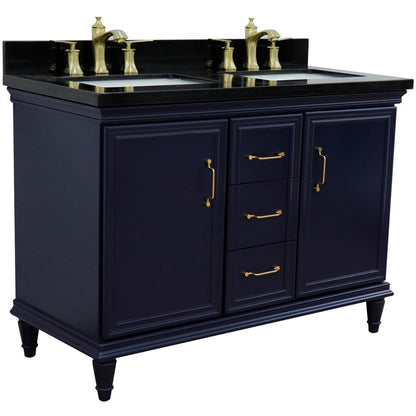 Bellaterra Forli 49" Freestanding Double Vanity with Counter Top and Sink Blue Finish 400800-49D-BU