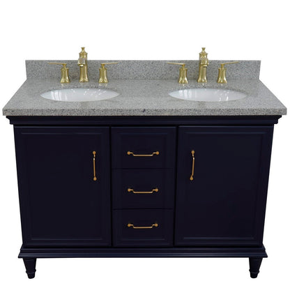 Bellaterra Forli 49" Freestanding Double Vanity with Counter Top and Sink Blue Finish 400800-49D-BU