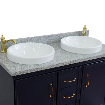 Bellaterra Forli 49" Freestanding Double Vanity with Counter Top and Sink Blue Finish 400800-49D-BU