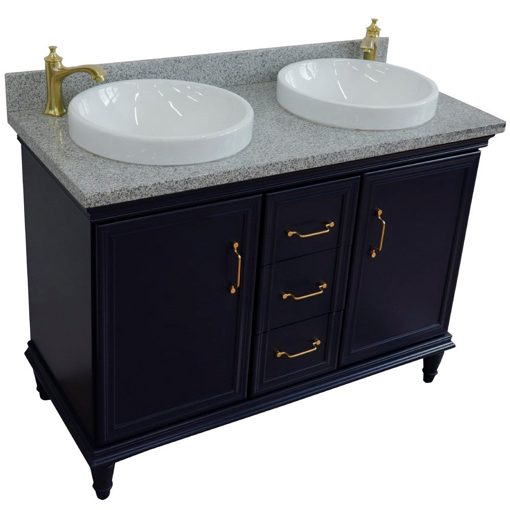 Bellaterra Forli 49" Freestanding Double Vanity with Counter Top and Sink Blue Finish 400800-49D-BU