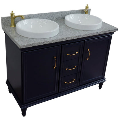 Bellaterra Forli 49" Freestanding Double Vanity with Counter Top and Sink Blue Finish 400800-49D-BU