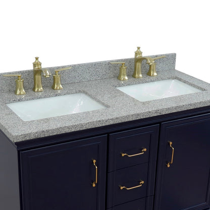 Bellaterra Forli 49" Freestanding Double Vanity with Counter Top and Sink Blue Finish 400800-49D-BU