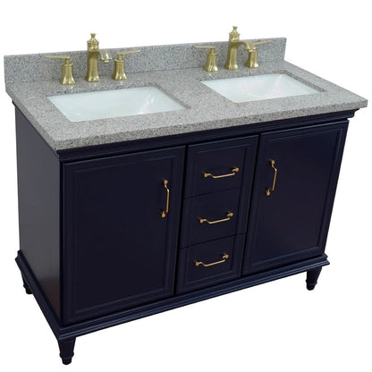 Bellaterra Forli 49" Freestanding Double Vanity with Counter Top and Sink Blue Finish 400800-49D-BU