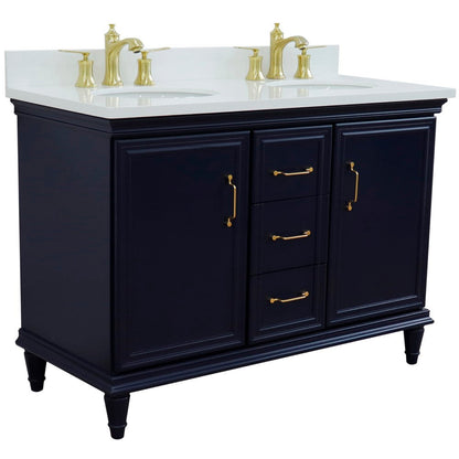 Bellaterra Forli 49" Freestanding Double Vanity with Counter Top and Sink Blue Finish 400800-49D-BU