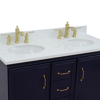 Bellaterra Forli 49" Freestanding Double Vanity with Counter Top and Sink Blue Finish 400800-49D-BU