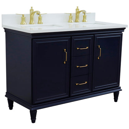 Bellaterra Forli 49" Freestanding Double Vanity with Counter Top and Sink Blue Finish 400800-49D-BU