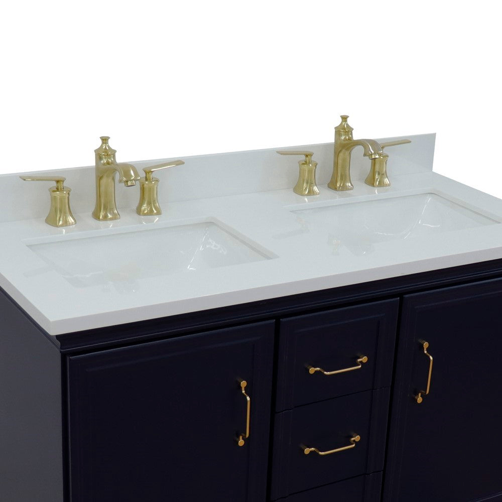 Bellaterra Forli 49" Freestanding Double Vanity with Counter Top and Sink Blue Finish 400800-49D-BU