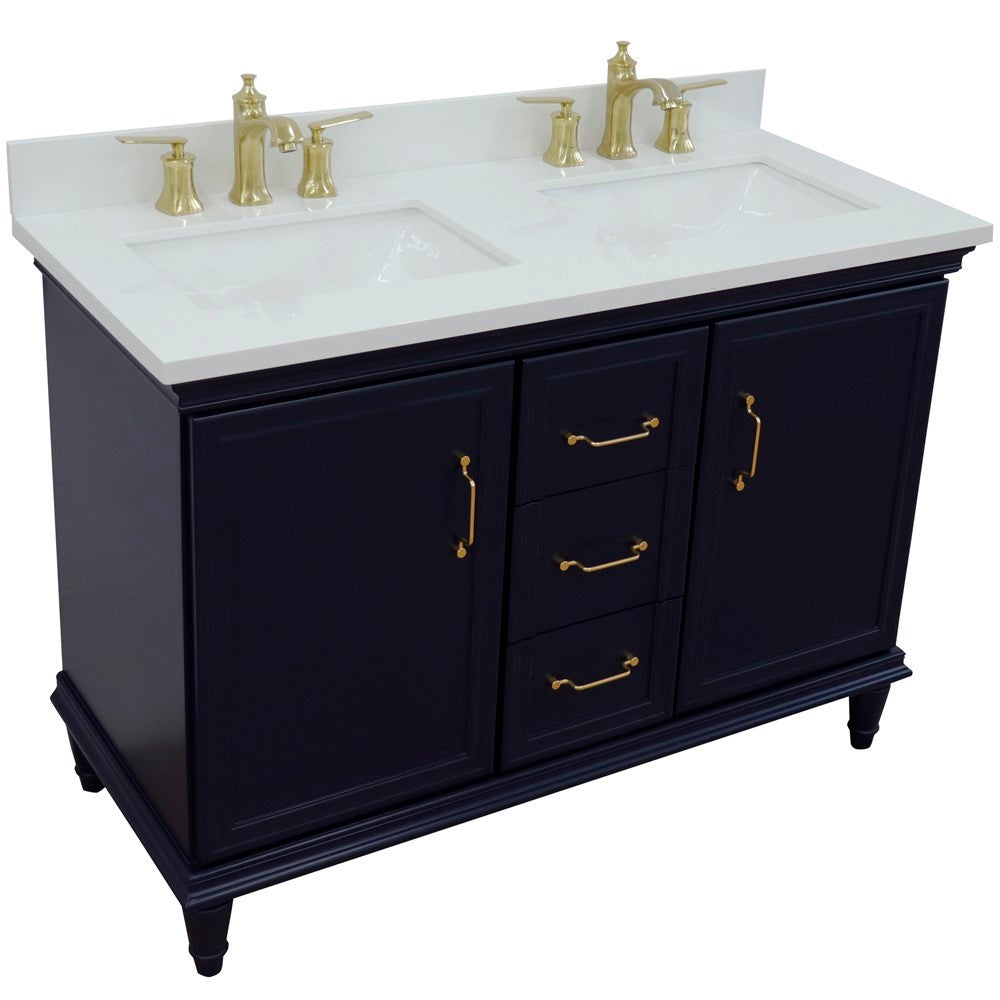 Bellaterra Forli 49" Freestanding Double Vanity with Counter Top and Sink Blue Finish 400800-49D-BU