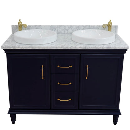 Bellaterra Forli 49" Freestanding Double Vanity with Counter Top and Sink Blue Finish 400800-49D-BU