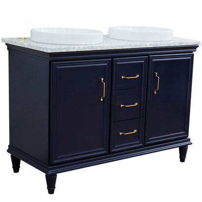 Bellaterra Forli 49" Freestanding Double Vanity with Counter Top and Sink Blue Finish 400800-49D-BU