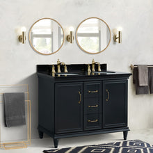 Load image into Gallery viewer, Bellaterra Forli Dark Gray 49&quot; Double Vanity, Black Galaxy Counter Top Oval Sink