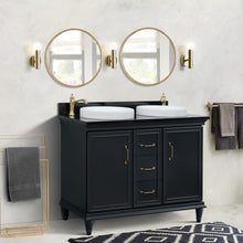 Load image into Gallery viewer, Bellaterra Forli Dark Gray 49&quot; Double Vanity, Black Galaxy Counter Top Round Sink