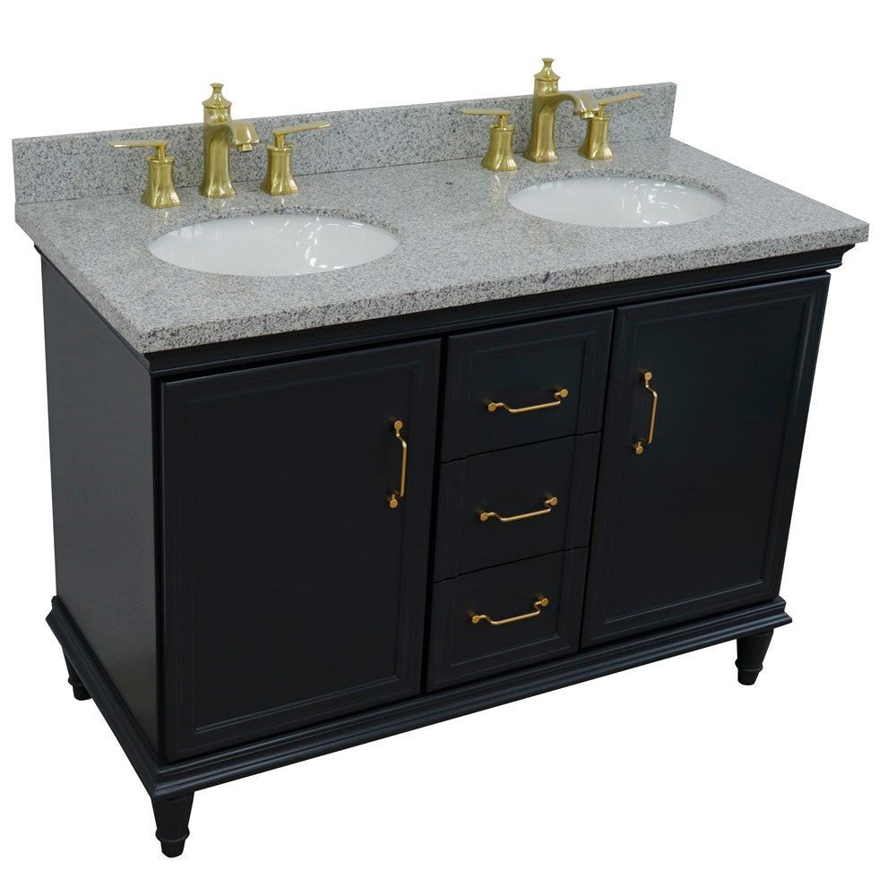 Bellaterra Forli Dark Gray 49" Double Vanity, Gray Counter Top Oval Sink