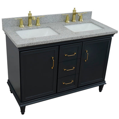 Bellaterra Forli Dark Gray 49" Double Vanity, Gray Counter Top Rectangle Sink