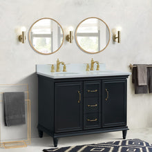 Load image into Gallery viewer, Bellaterra Forli Dark Gray 49&quot; Double Vanity, White Counter Top Oval Sink
