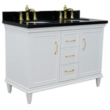 Load image into Gallery viewer, Bellaterra White  49&quot; Double Vanity, Black Galaxy Top Oval Sink 400800-49D-WH