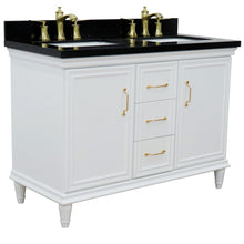 Load image into Gallery viewer, Bellaterra White  49&quot; Double Vanity, Black Galaxy Top Rectangle Sink 400800-49D-WH