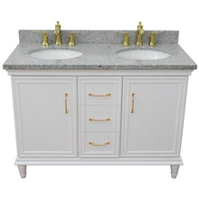 Load image into Gallery viewer, Bellaterra White  49&quot; Double Vanity, Gray Granite Top Oval Sink 400800-49D-WH