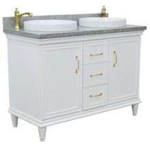 Load image into Gallery viewer, Bellaterra White  49&quot; Double Vanity, Gray Granite Top Round Sink 400800-49D-WH