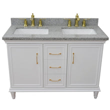 Load image into Gallery viewer, Bellaterra White  49&quot; Double Vanity, Gray Granite Top Rectangle Sink 400800-49D-WH