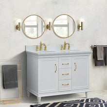 Load image into Gallery viewer, Bellaterra White  49&quot; Double Vanity, White Quartz Top Oval Sink 400800-49D-WH